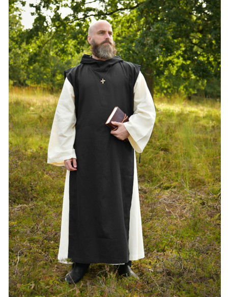 Anselmo Monk Suit in Black-Natural Color