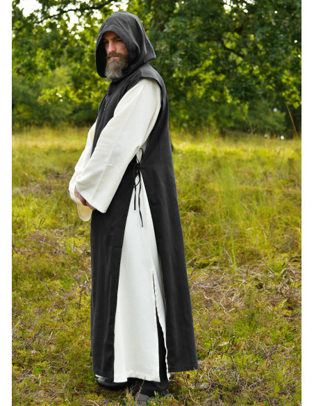 Anselmo Monk Suit in Black-Natural Color