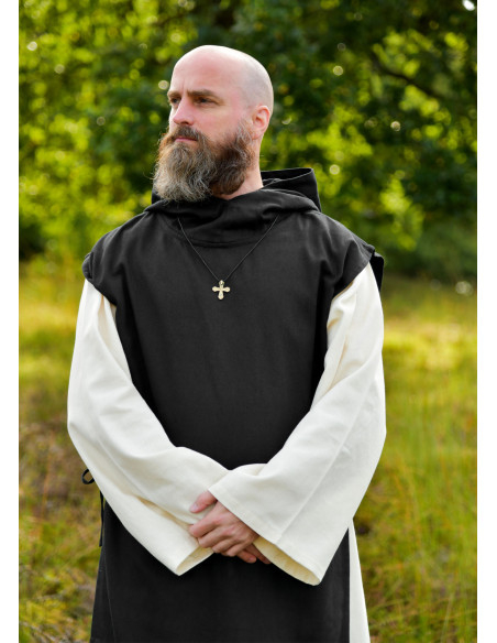 Anselmo Monk Suit in Black-Natural Color