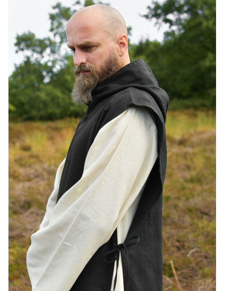 Anselmo Monk Suit in Black-Natural Color