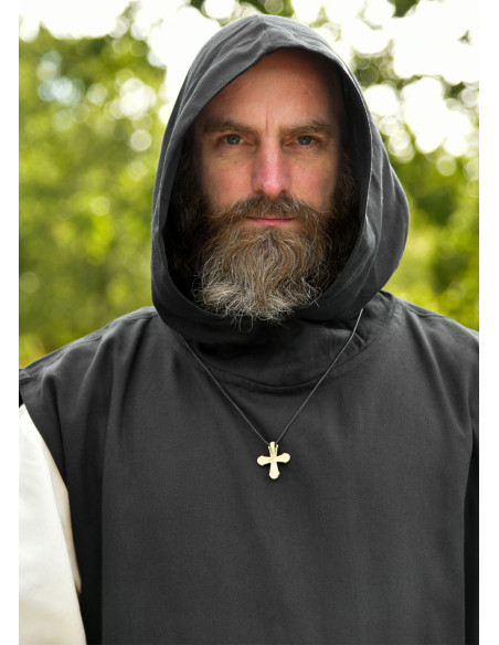 Anselmo Monk Suit in Black-Natural Color