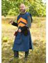 Medieval tabard with stripes, blue and yellow
