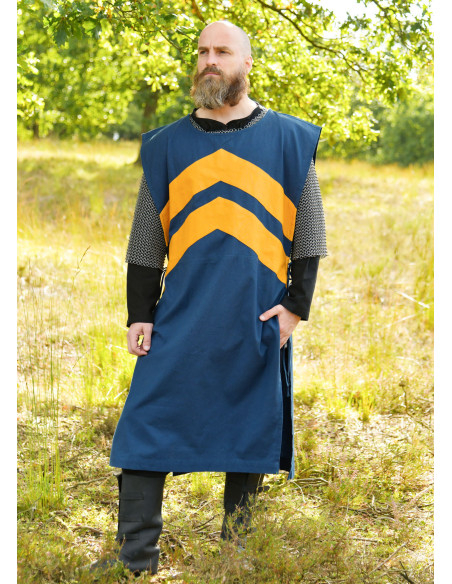 Medieval tabard with stripes, blue...