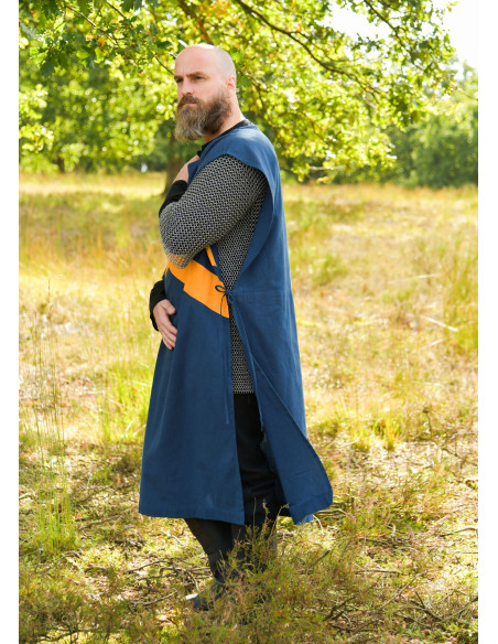 Medieval tabard with stripes, blue...