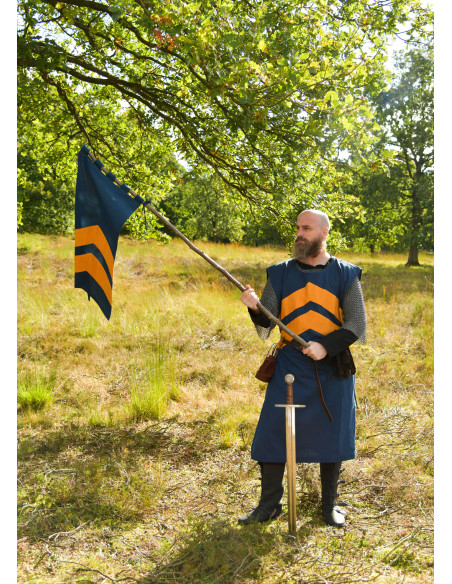 Medieval tabard with stripes, blue...