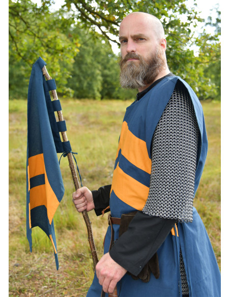 Medieval tabard with stripes, blue...