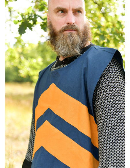 Medieval tabard with stripes, blue...