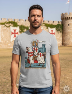 Men's Heather Gray T-Shirt with Templar Theme 2