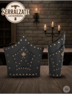 Hernán Soldier Bracelets in Black Leather