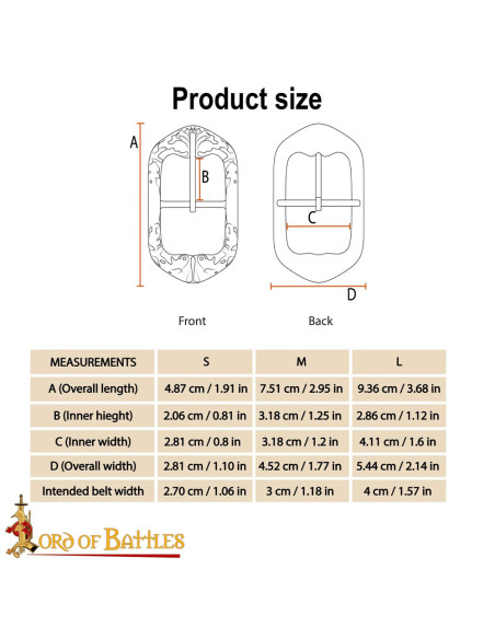 Medieval buckle in antique brass...