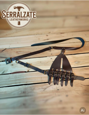 Renaissance Belt with 6 Adjustable Buckles, Brown