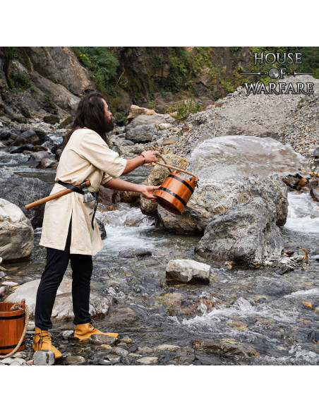 Rustic wooden water bucket, various...