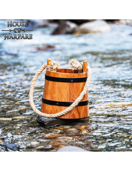 Rustic wooden water bucket, various...