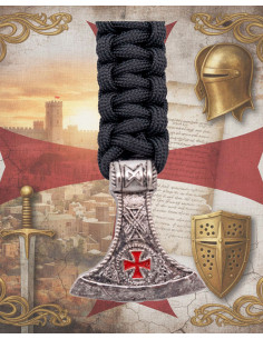 Black paracord bracelet with Templar metal clasp 2