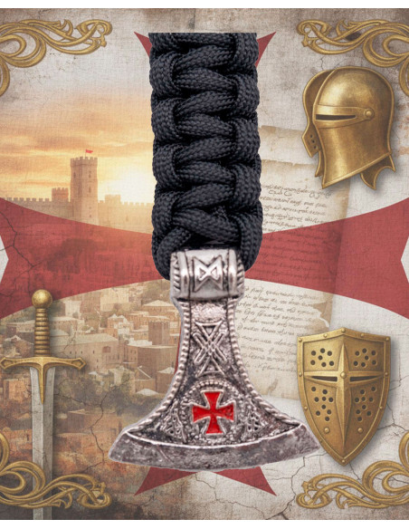 Black paracord bracelet with Templar... Black paracord bracelet with Templar...