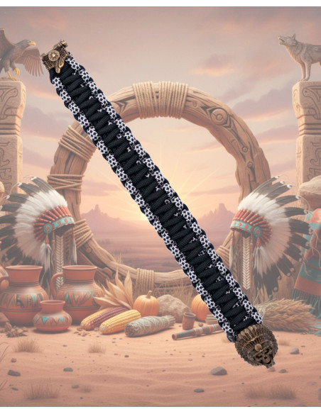 Paracord bracelet with Indian skull... Paracord bracelet with Indian skull...