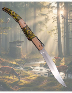 Decorated Third Ratchet Knife from the Maple Wood series...