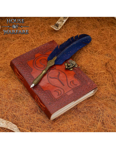 Medieval leather-bound journal with... Medieval leather-bound journal with...