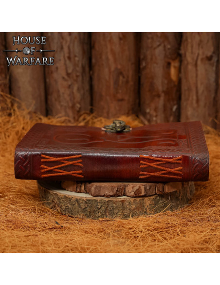 Medieval leather-bound journal with... Medieval leather-bound journal with...