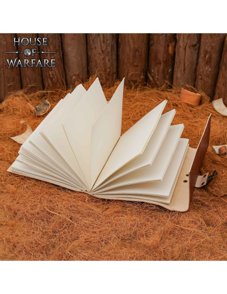 Medieval leather-bound journal with... Medieval leather-bound journal with...