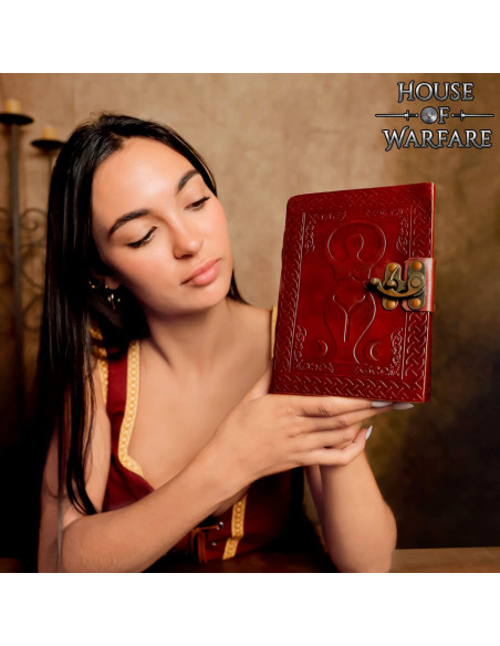 Medieval leather-bound journal with... Medieval leather-bound journal with...