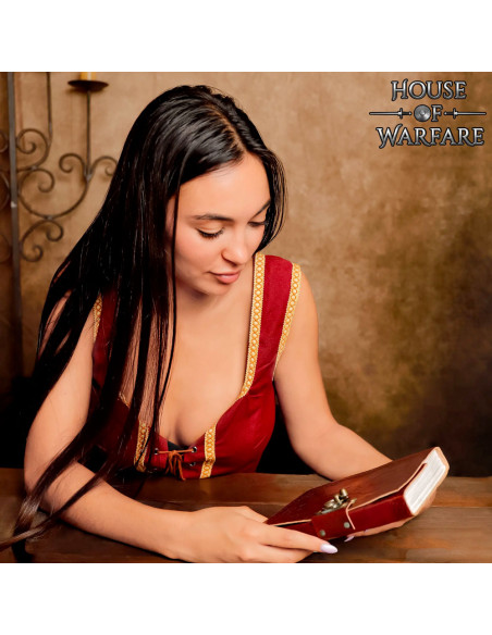 Medieval leather-bound journal with... Medieval leather-bound journal with...