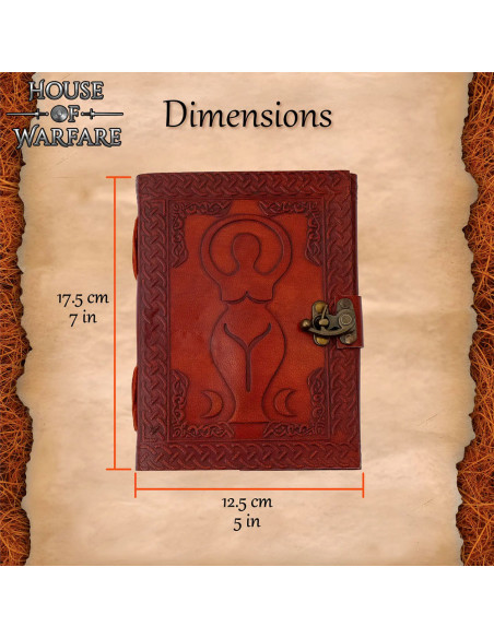 Medieval leather-bound journal with... Medieval leather-bound journal with...