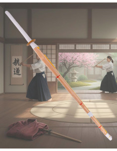 Training Shinnai with bamboo and suede handle (120 cm.)