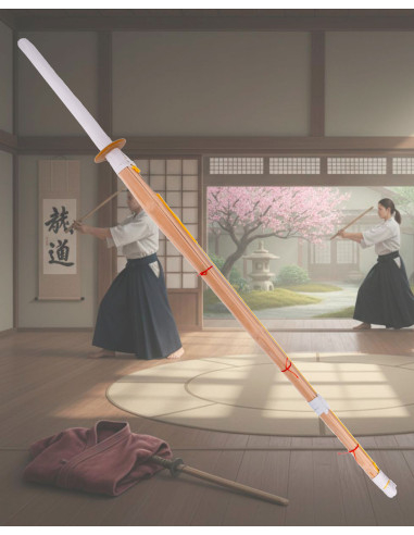 Training Shinnai with bamboo and suede handle (120 cm.)