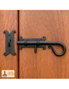 Rustic door latch with sliding bolt