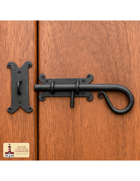 Rustic door latch with sliding bolt
