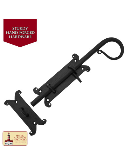 Rustic door latch with sliding bolt