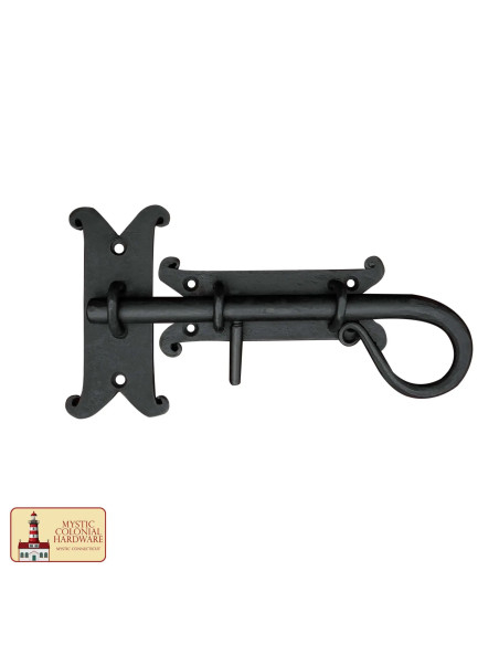 Rustic door latch with sliding bolt