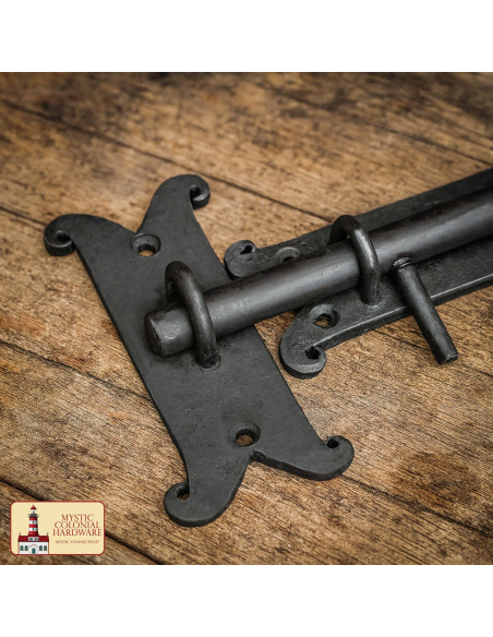 Rustic door latch with sliding bolt