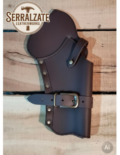 Western-style revolver holster case, brown 2