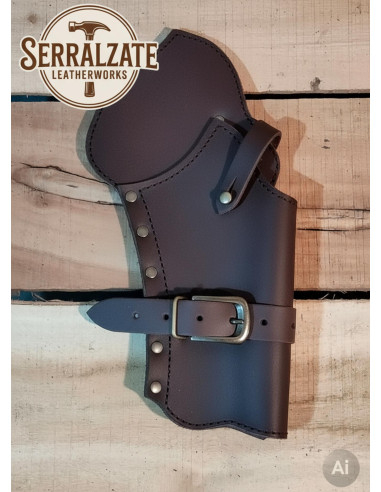 Western-style revolver holster case, brown