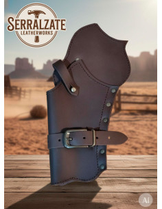 Western-style revolver holster case, brown