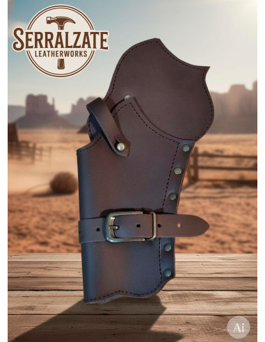 Western-style revolver holster case, brown