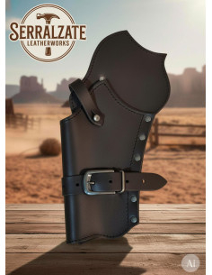 Western-style revolver cartridge holder, black