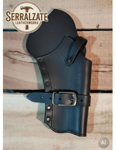 Western-style revolver cartridge holder, black 2