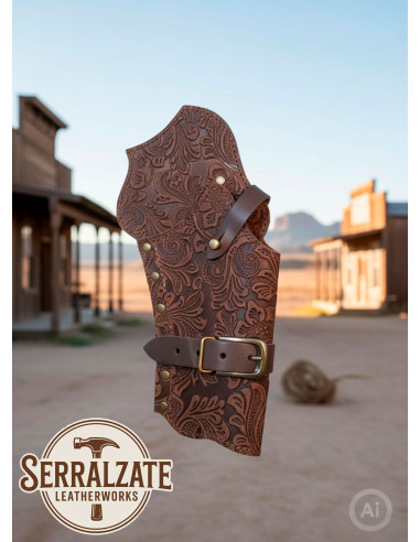 Deluxe Western Revolver Cartridge Holder Case, Brown