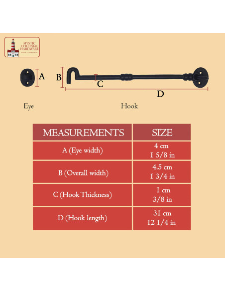 Rustic latch with hook and eye for... Rustic latch with hook and eye for...