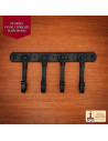 Rustic coat rack with 4 handcrafted forged hooks