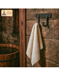 Rustic coat rack with double hook for wall mounting 2