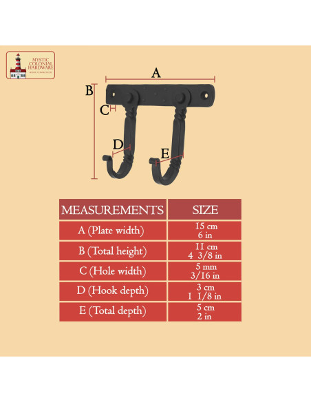 Rustic coat rack with double hook for... Rustic coat rack with double hook for...