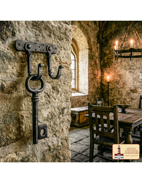 Rustic coat rack with double hook for... Rustic coat rack with double hook for...