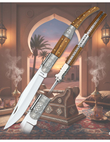 Decorated Arabic knife number three by Albainox, zebra wood