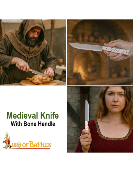 Medieval kitchen knife with bone... Medieval kitchen knife with bone...