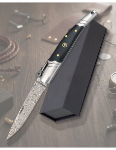 Albainox Damascus Pocket Knife, Mosaic Stamina Handle (8...