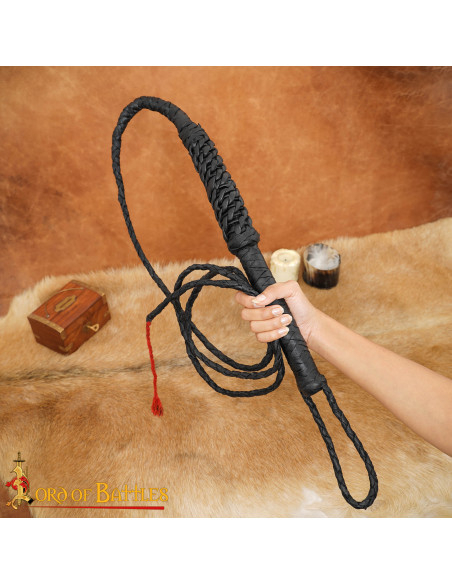 Medieval black leather whip... Medieval black leather whip...
